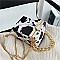 ANIMAL PRINT BOXY CROSS BODY BAG