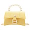 STYLISH B ACCENT BEAD HANDLE SATCHEL