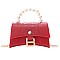 STYLISH B ACCENT BEAD HANDLE SATCHEL