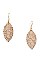 AUTHENTIC LEATHER CUT LEAF EARRING