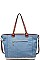 STYLISH SANTORINI TASSELLED DENIM TOTE BAG JY17308