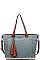 STYLISH SANTORINI TASSELLED DENIM TOTE BAG JY17308