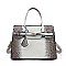 CROCODILE 2 TONE PADLOCK CLASSIC SATCHEL