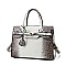 CROCODILE 2 TONE PADLOCK CLASSIC SATCHEL