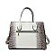 CROCODILE 2 TONE PADLOCK CLASSIC SATCHEL