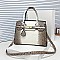 CROCODILE 2 TONE PADLOCK CLASSIC SATCHEL