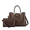 2 IN 1 SMOOTH LEATHER SATCHEL CLUTCH SET