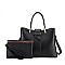 2 IN 1 SMOOTH LEATHER SATCHEL CLUTCH SET