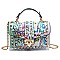 2 IN 1 Graffiti Studded Cross-Body Satchel