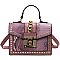Stylish Top Flap Riveted Satchel