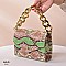 CHAIN HANDLE SNAKE PRINT SHOULDER SATCHEL BAG