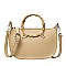 Stylish Bamboo Handle Satchel Bag