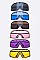 Pack of 12 Studded Shield Inspired Statement Sunglasses