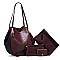 4 in 1 CLASSIC SMOOTH TWO TONE TOTE CLUTCH SET