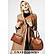 4 in 1 CLASSIC SMOOTH TWO TONE TOTE CLUTCH SET