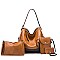 4 IN 1 STYLISH SMOOTH HOBO CROSSBODY CLUTCH WALLET SET