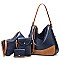 4 IN 1 STYLISH SMOOTH HOBO CROSSBODY CLUTCH WALLET SET