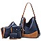 4 IN 1 STYLISH SMOOTH HOBO CROSSBODY CLUTCH WALLET SET