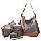 4 IN 1 STYLISH SMOOTH HOBO CROSSBODY CLUTCH WALLET SET