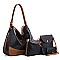 4 IN 1 STYLISH SMOOTH HOBO CROSSBODY CLUTCH WALLET SET