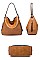 4 IN 1 STYLISH SMOOTH HOBO CROSSBODY CLUTCH WALLET SET