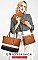 4 in 1 Trendy Striped Front Tote Bag & Clutch Set