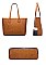 4 in 1 Trendy Striped Front Tote Bag & Clutch Set