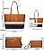 4 in 1 Trendy Striped Front Tote Bag & Clutch Set
