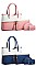 4 In 1 Stylish Two Tone Tote Bag & Clutch Set