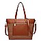 STYLISH TWO TONE SMOOTH TEXTURED TOP STRAW WOVEN TOTE BAG