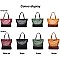 FASHIONABLE TWO TONE EXTRA LONG TOTE BAG