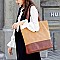 FASHIONABLE TWO TONE EXTRA LONG TOTE BAG