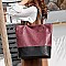 FASHIONABLE TWO TONE EXTRA LONG TOTE BAG