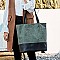 FASHIONABLE TWO TONE EXTRA LONG TOTE BAG