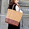 FASHIONABLE TWO TONE EXTRA LONG TOTE BAG