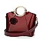 PATENT ROUND HANDLE ROSE ACCENT MULTI-COMPARTMENT SATCHEL