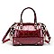 SEQUIN EMBOSSED GEOMETRIC DESIGN PATENT SATCHEL