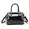 SEQUIN EMBOSSED GEOMETRIC DESIGN PATENT SATCHEL