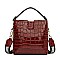 TRENDY CROCODILE PRINT BUCKET SATCHEL