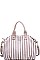 LUXURY BALI STRIPED CANVAS FASHION SATCHEL WITH LONG STRAP JY-17441ML