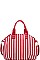 LUXURY BALI STRIPED CANVAS FASHION SATCHEL WITH LONG STRAP JY-17441ML