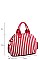LUXURY BALI STRIPED CANVAS FASHION SATCHEL WITH LONG STRAP JY-17441ML