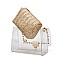2 In 1 Transparent Cross Body With Straw Pouch