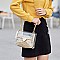 2 In 1 Transparent Cross Body With Straw Pouch