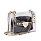 2 In 1 Transparent Cross Body With Straw Pouch