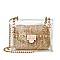 2 In 1 Transparent Cross Body With Straw Pouch