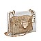 2 In 1 Transparent Cross Body With Straw Pouch