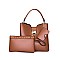 3 IN 1 SMOOTH PUSH LOCK SATCHEL WALLET SET