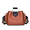 METAL HANDLE FANCYSATCHEL SHOULDER BOSTON BAG