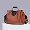METAL HANDLE FANCYSATCHEL SHOULDER BOSTON BAG